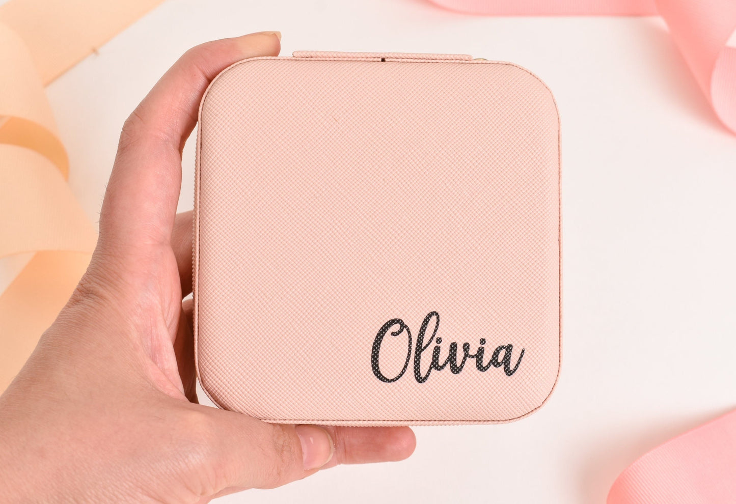 Bridesmaid Jewelry Box, Bridesmaid Proposal Personalized Jewelry Storage, Jewelry Travel Case, Travel Jewelry Case Jewelry Box Gift For Her