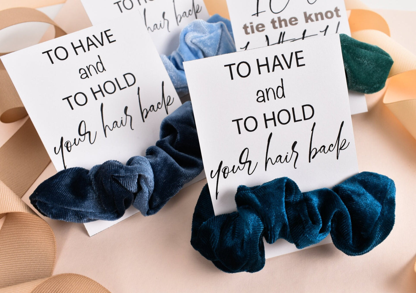 Velvet Bridesmaid Scrunchies - Bridesmaid Proposal - Bridesmaid Gift - Bridal Hair Ties - Proposal Box Gift - Will you be my Bridesmaid