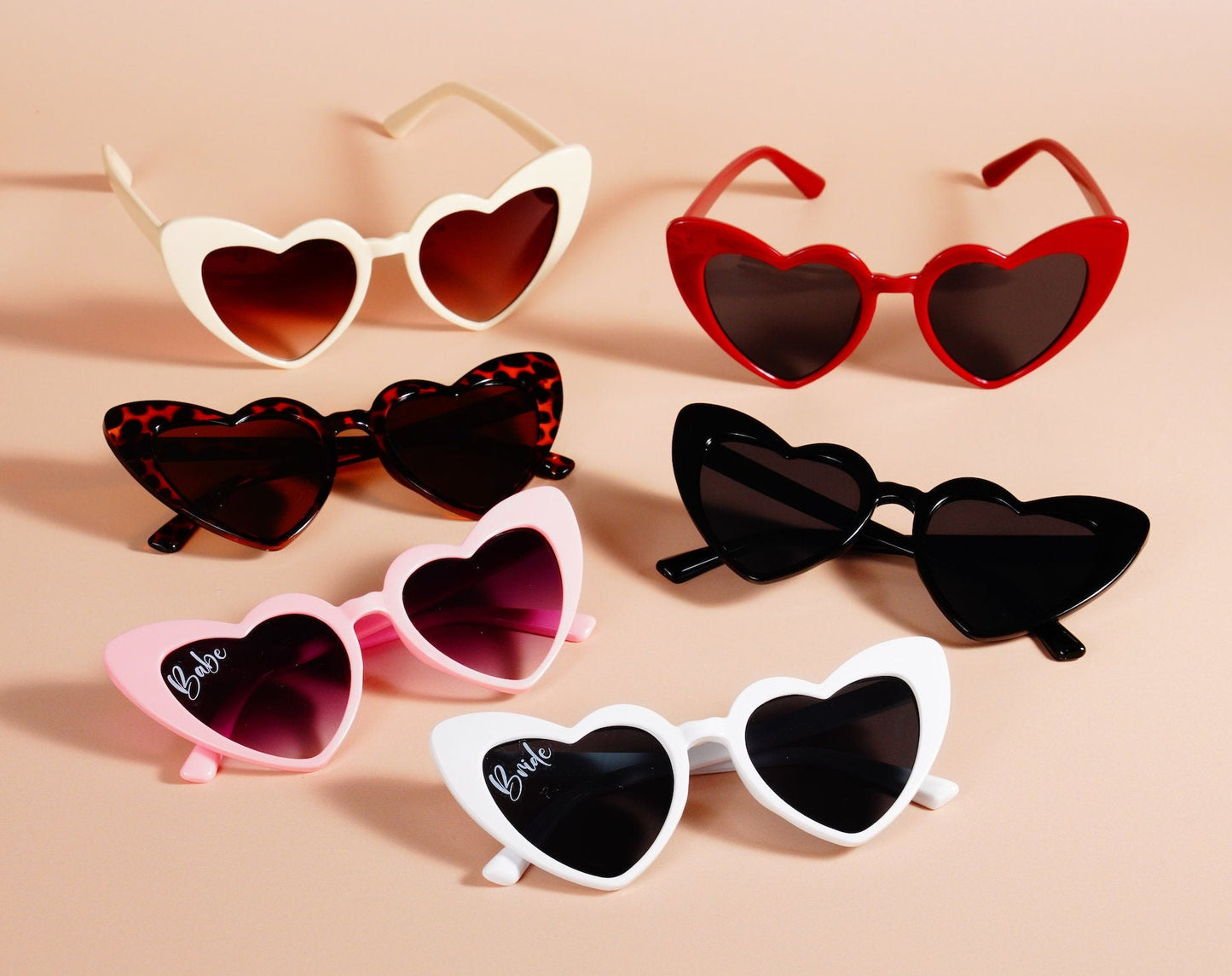 Bachelorette Party Sunglasses Heart Sunglasses Babe & Bride Beach Bachelorette Party Favors Bridal Shower Favors Bridesmaids Proposal