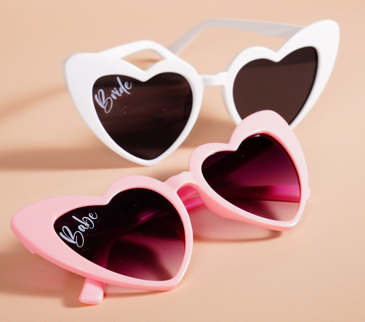 Bachelorette Party Sunglasses Heart Sunglasses Babe & Bride Beach Bachelorette Party Favors Bridal Shower Favors Bridesmaids Proposal