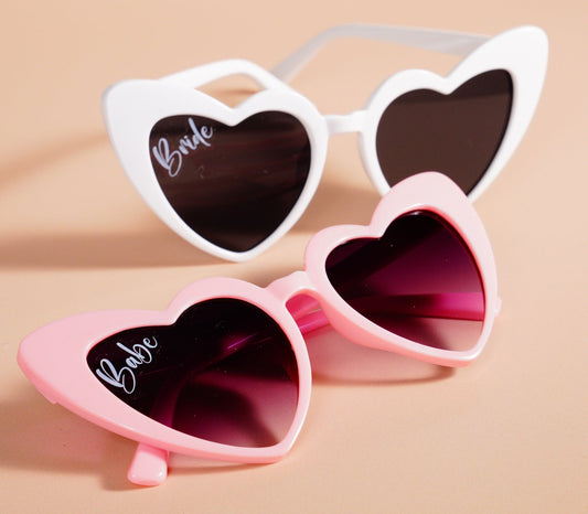 Heart Sunglasses Babe & Bride Bachelorette Party Sunglasses Beach Bachelorette Party Favors Bridal Shower Favors Bridesmaids Proposal