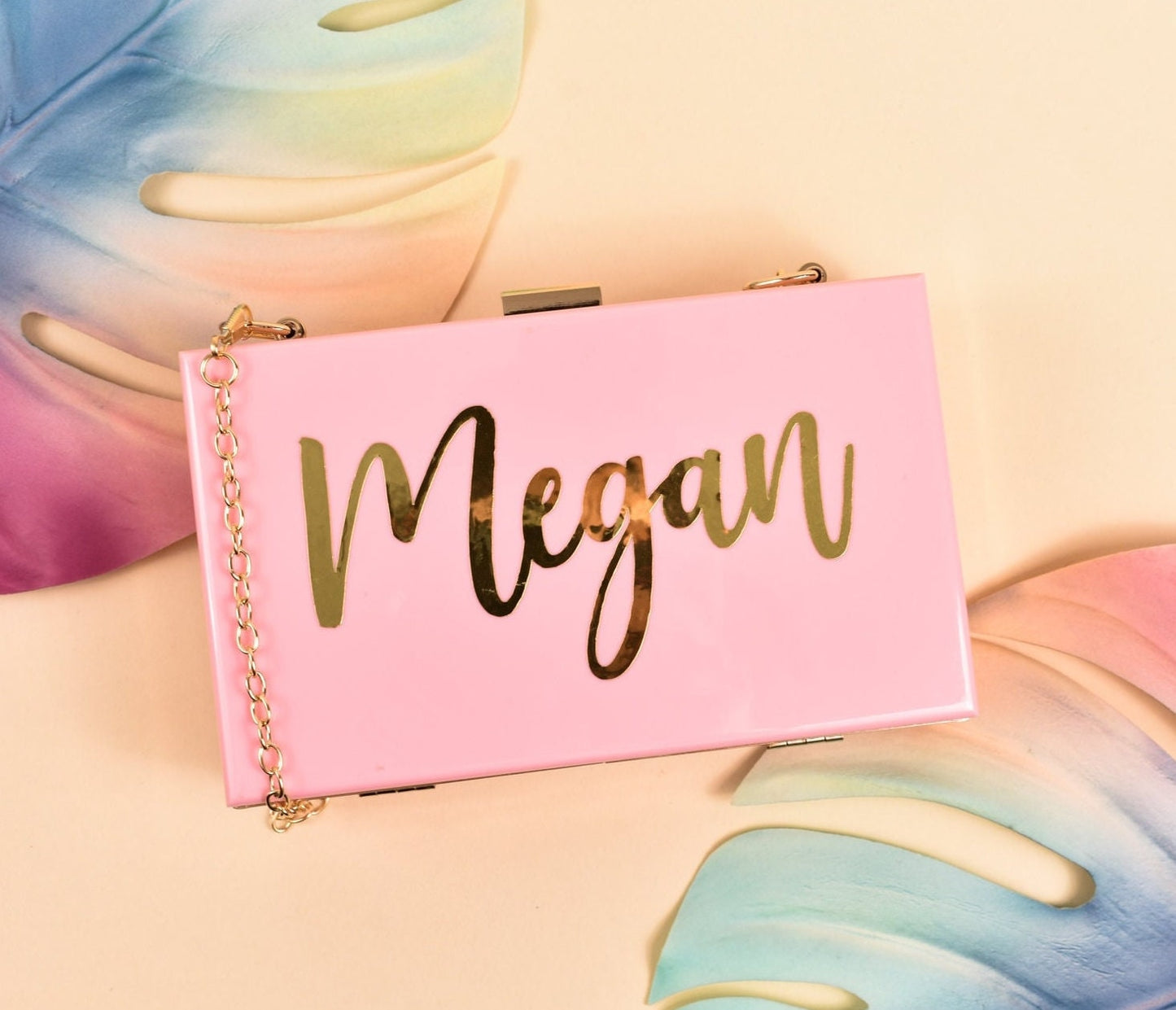 Personalized Acrylic Clutch for Bride | Bride Purse | Bridesmaid Gifts | Custom Wedding Gifts | Bachelorette Party Favors