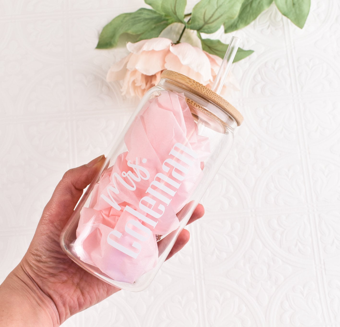 Bride Personalized Glass Cup Mrs Cup For Wedding Bachelorette Personalized Bride Gift Wedding Gift Bridal Shower Gift for Bride Honeymoon