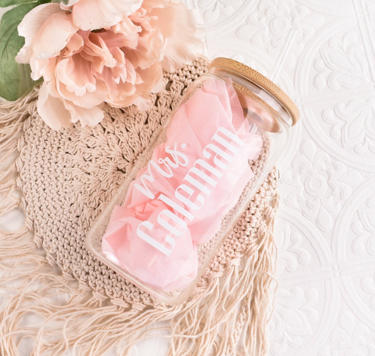 Bride Personalized Glass Cup Mrs Cup For Wedding Bachelorette Personalized Bride Gift Wedding Gift Bridal Shower Gift for Bride Honeymoon