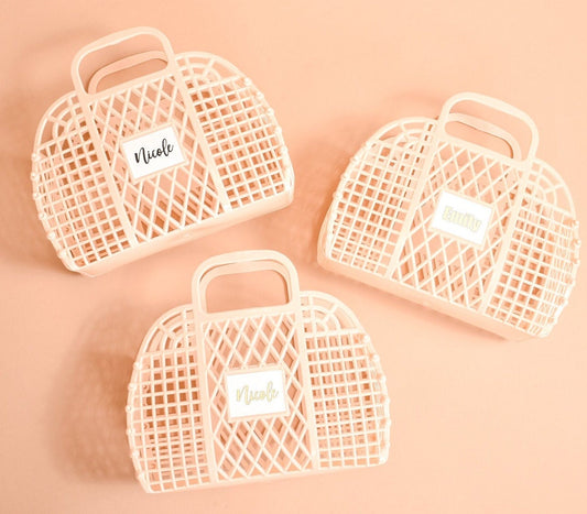 Bachelorette Personalized Jelly Bag Bachelorette Party - Favor Bags Bridesmaid Gift Bag - Small Beach Bag - Tote Bag - Custom Mini Tote