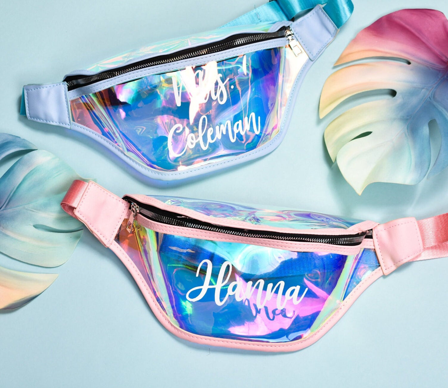 Fanny Pack Bachelorette, Custom Holographic Fanny Pack, Holographic Bum Bag, Custom Fanny Pack, Bachelorette Favors, Belt Bag, Waist Bag