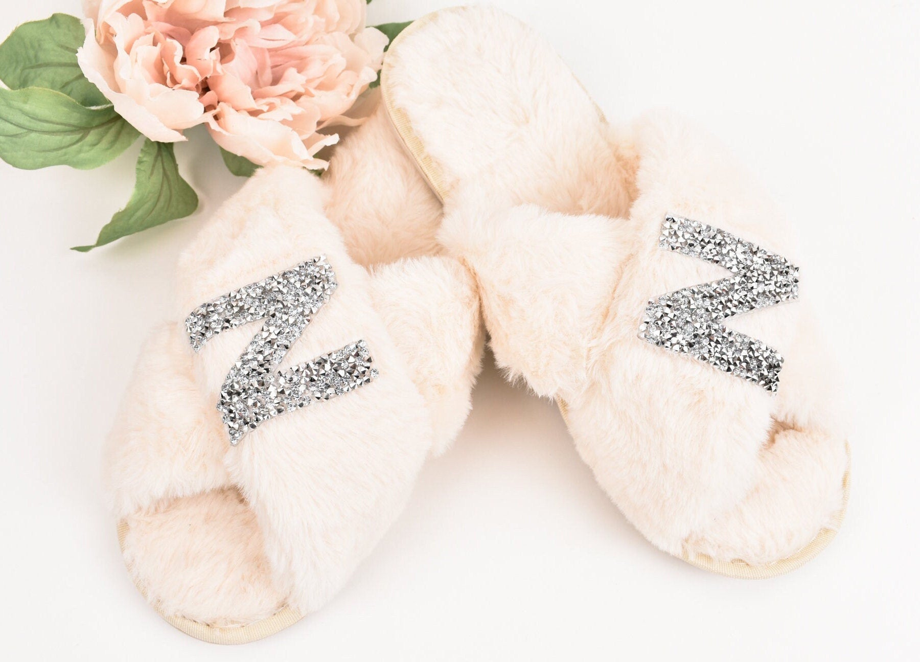 Bride Bridesmaid Slippers - Bachelorette Party - Personalized Bridal Slipper - Bridal Shower Gift - Bridesmaid Gift - Wedding Gift -BIRTHDAY