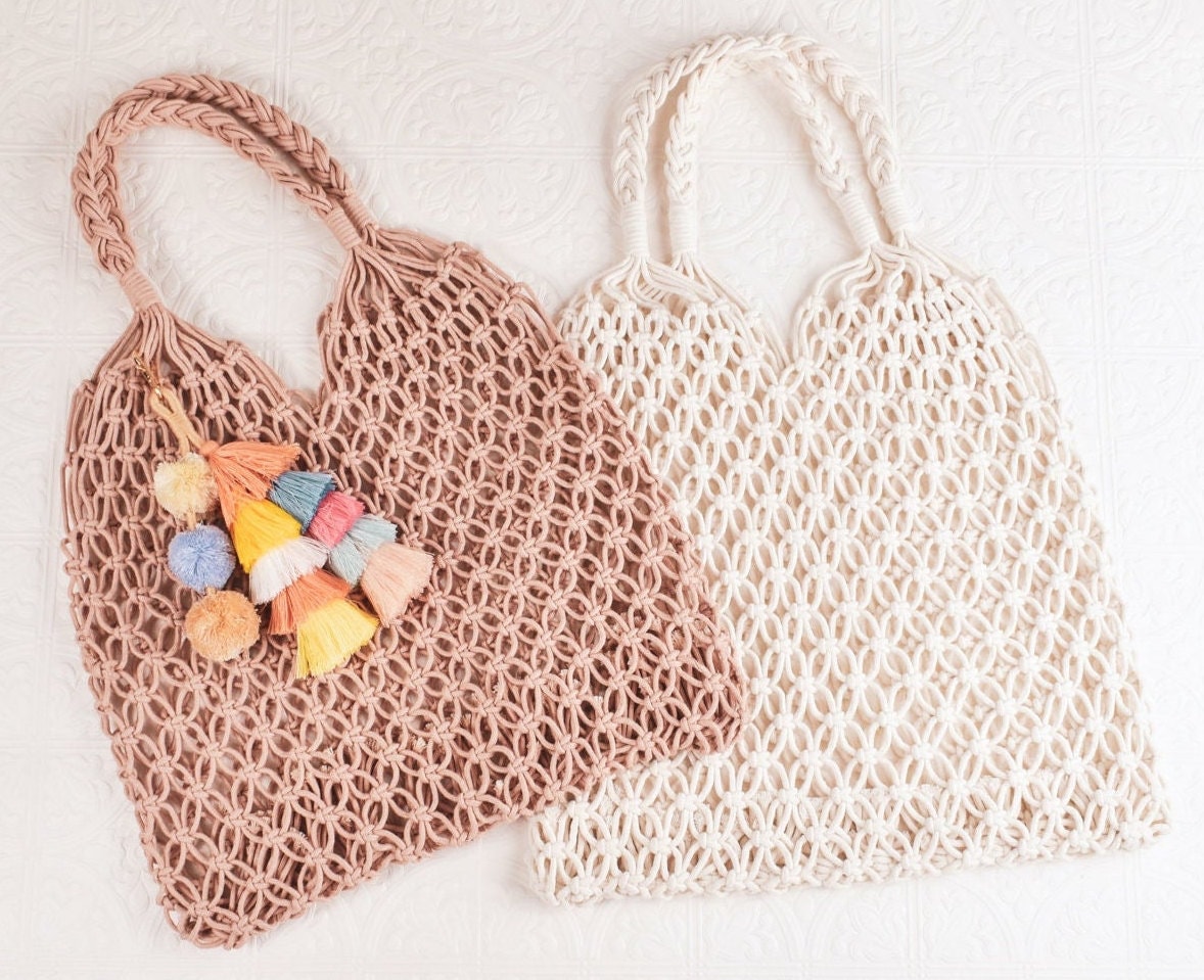 Bachelorette Party Gift Bride Beach Bag Boho Bride Gift Macrame Bag Crochet Bag Bride & Babe Bags Tote Bag For Her Boho Bag For Women
